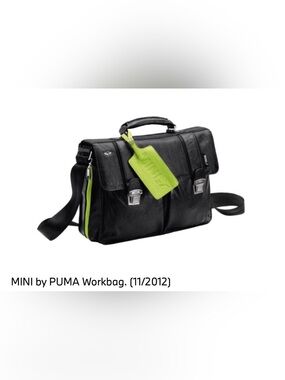 Puma Black Leather Belt with Silver-Tone Buckle
